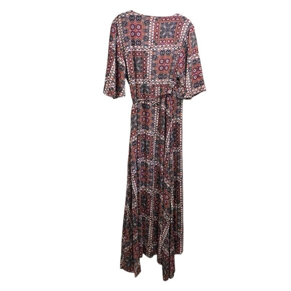 Earthbound Trading Co. Womens Paisley Boho Maxi Wrap Dress M Maximalist Vacation - Picture 5 of 7